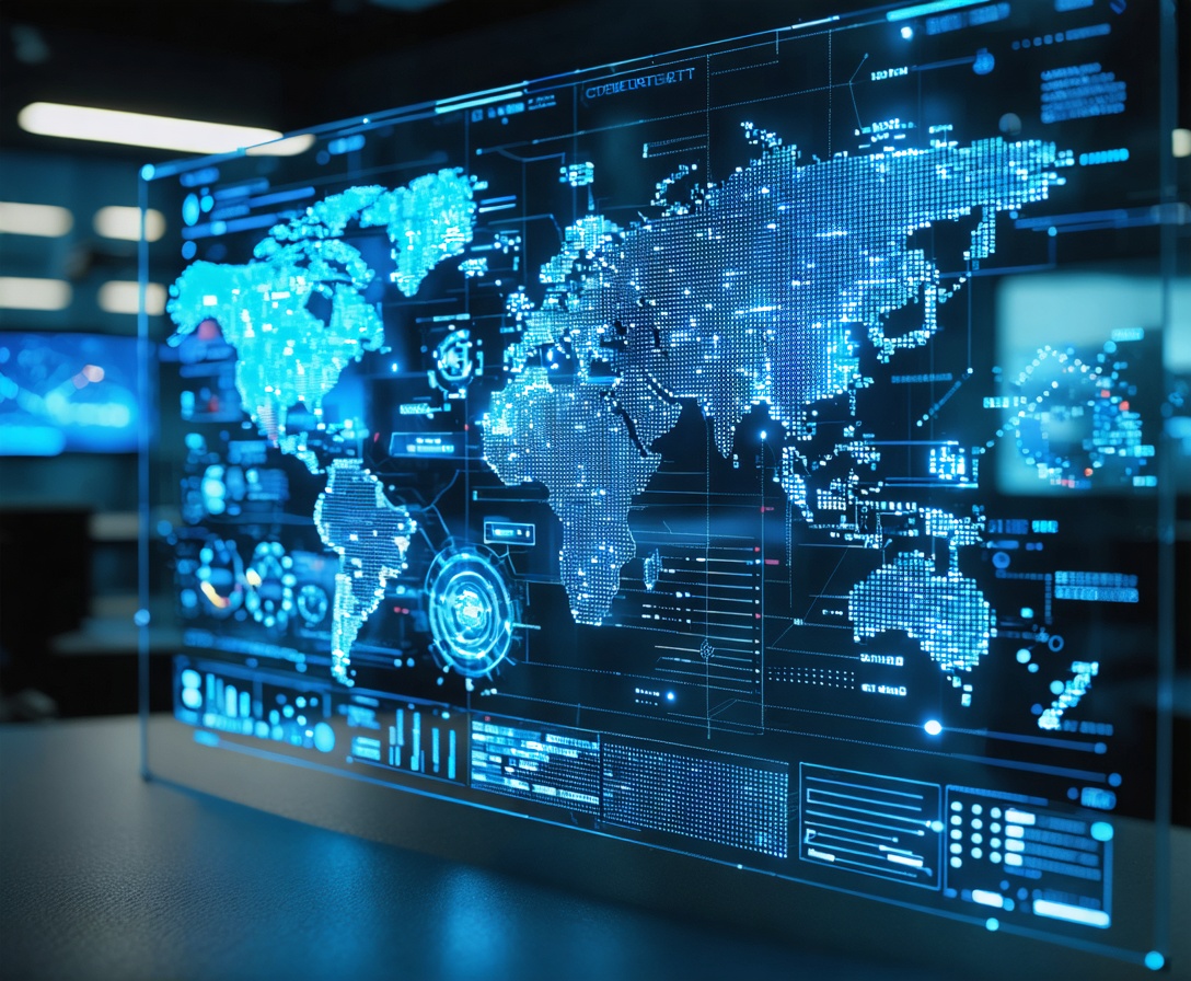 Complex security data visualization on glass screen